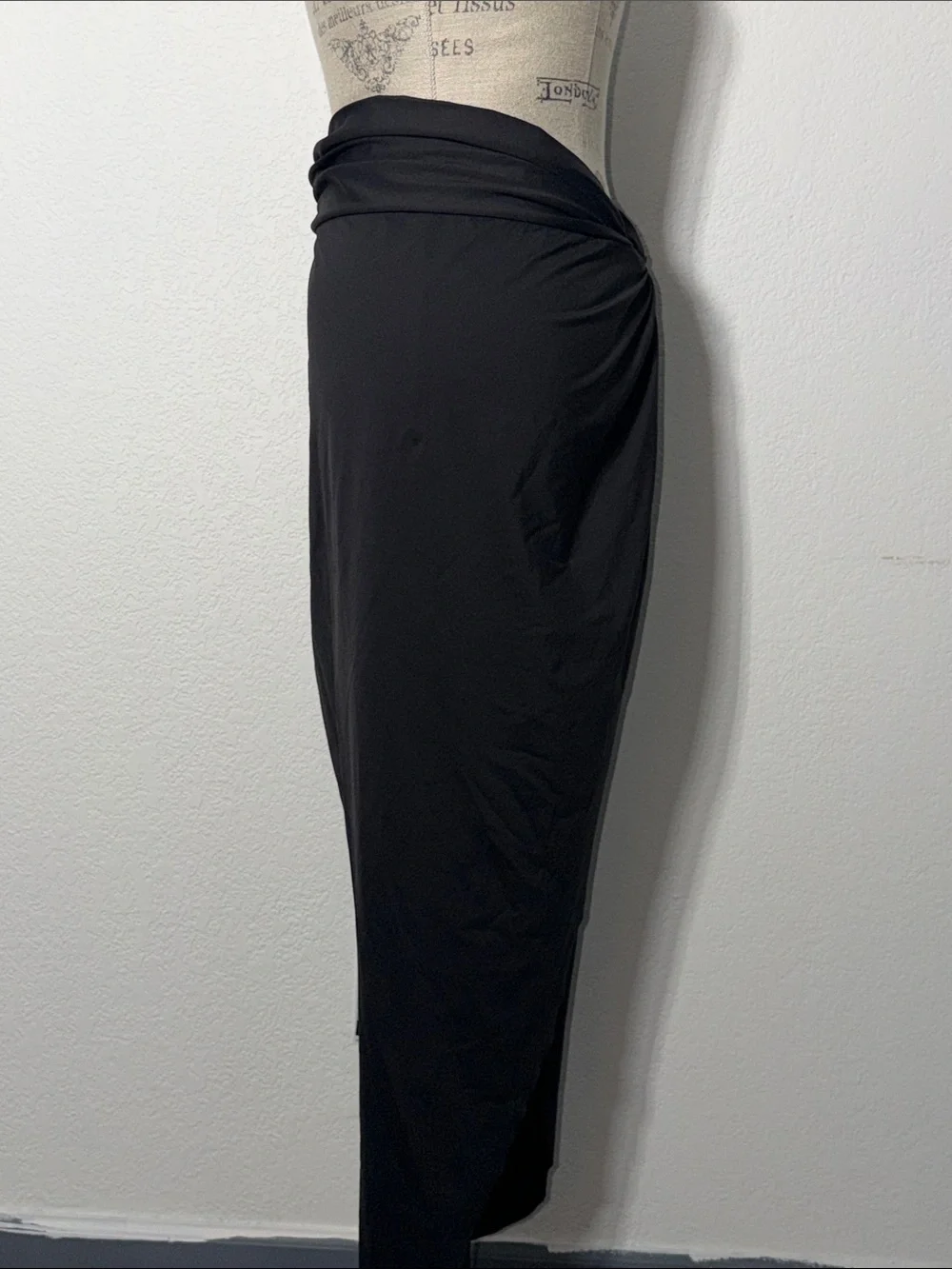 SKIMS Black Shimmery Maxi Skirt with Subtle Sparkle